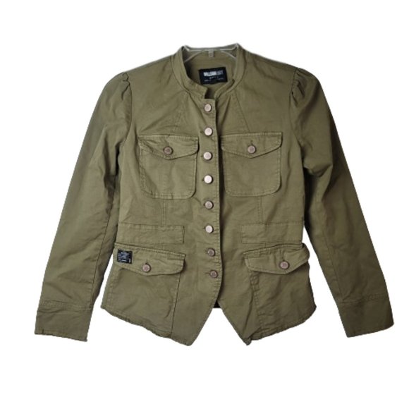 William Rast Bragg Army Green Utility Military Jacket - Picture 5 of 7